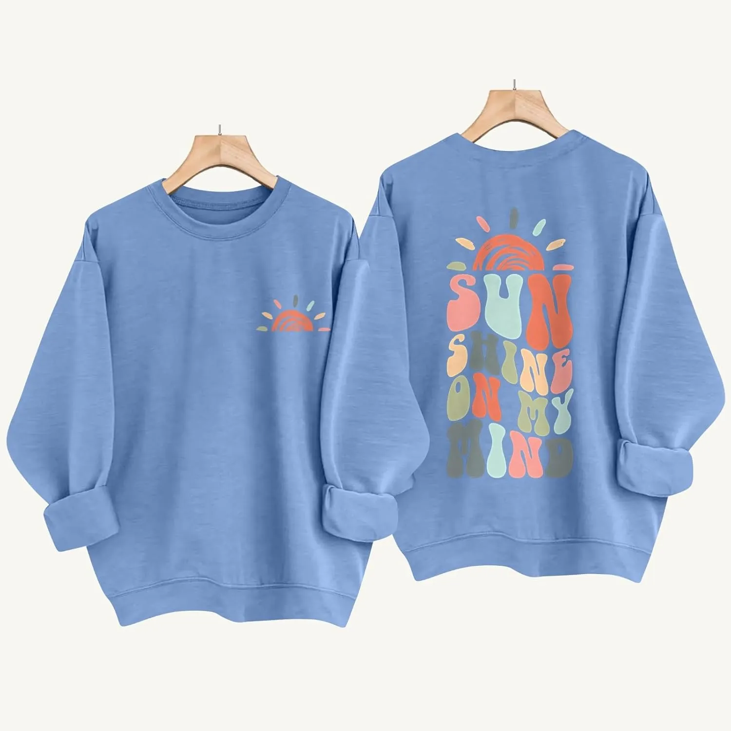 Oversized Sweatshirt for Women Casual Long Sleeve Crew Neck Sweater Fashion Drop Shoulder Pullover Cute Print Shirts