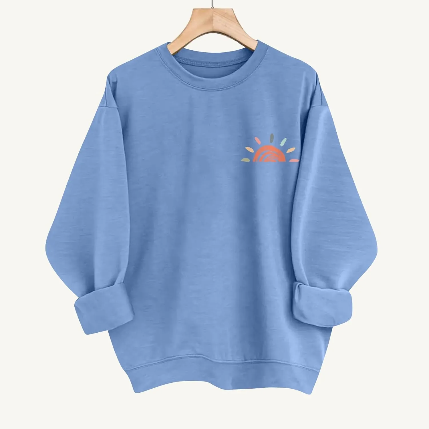 Oversized Sweatshirt for Women Casual Long Sleeve Crew Neck Sweater Fashion Drop Shoulder Pullover Cute Print Shirts