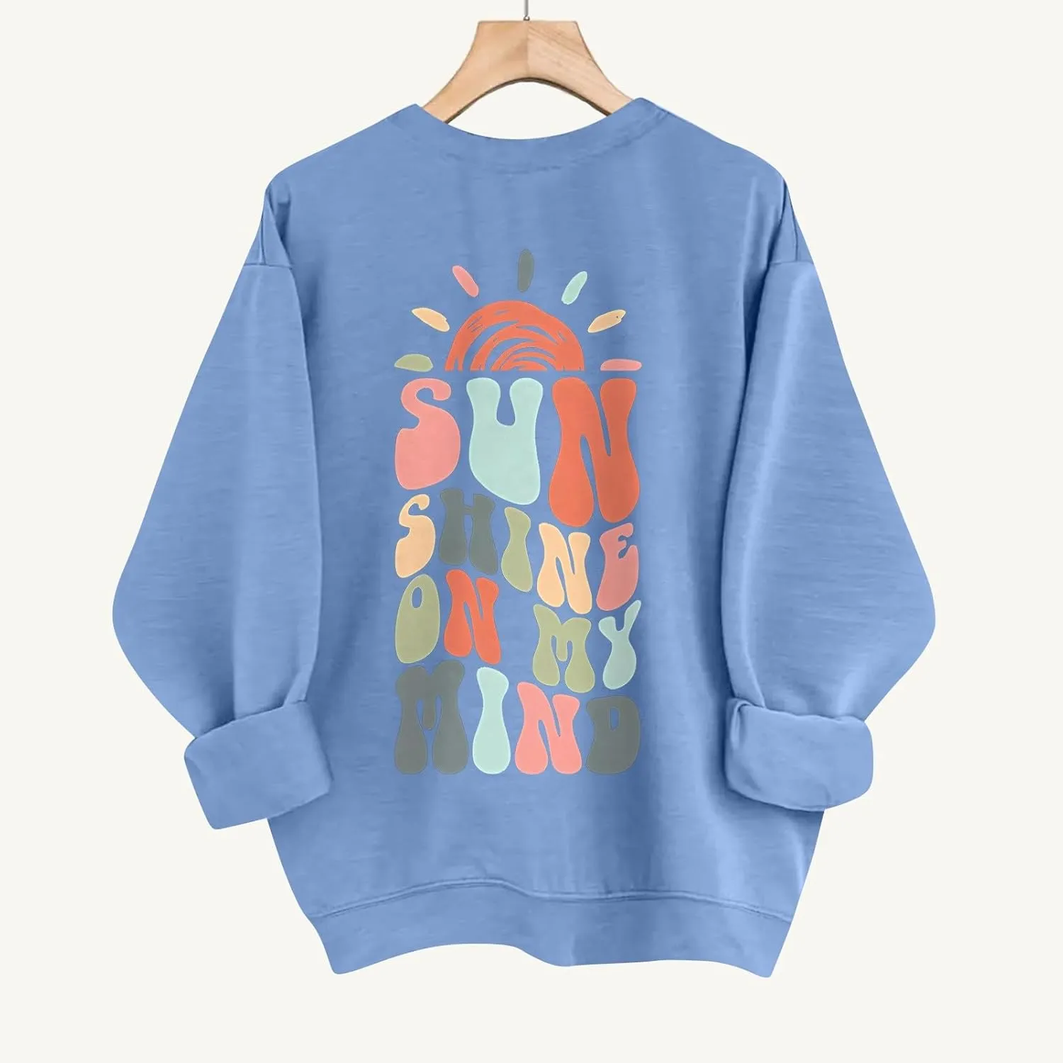 Oversized Sweatshirt for Women Casual Long Sleeve Crew Neck Sweater Fashion Drop Shoulder Pullover Cute Print Shirts