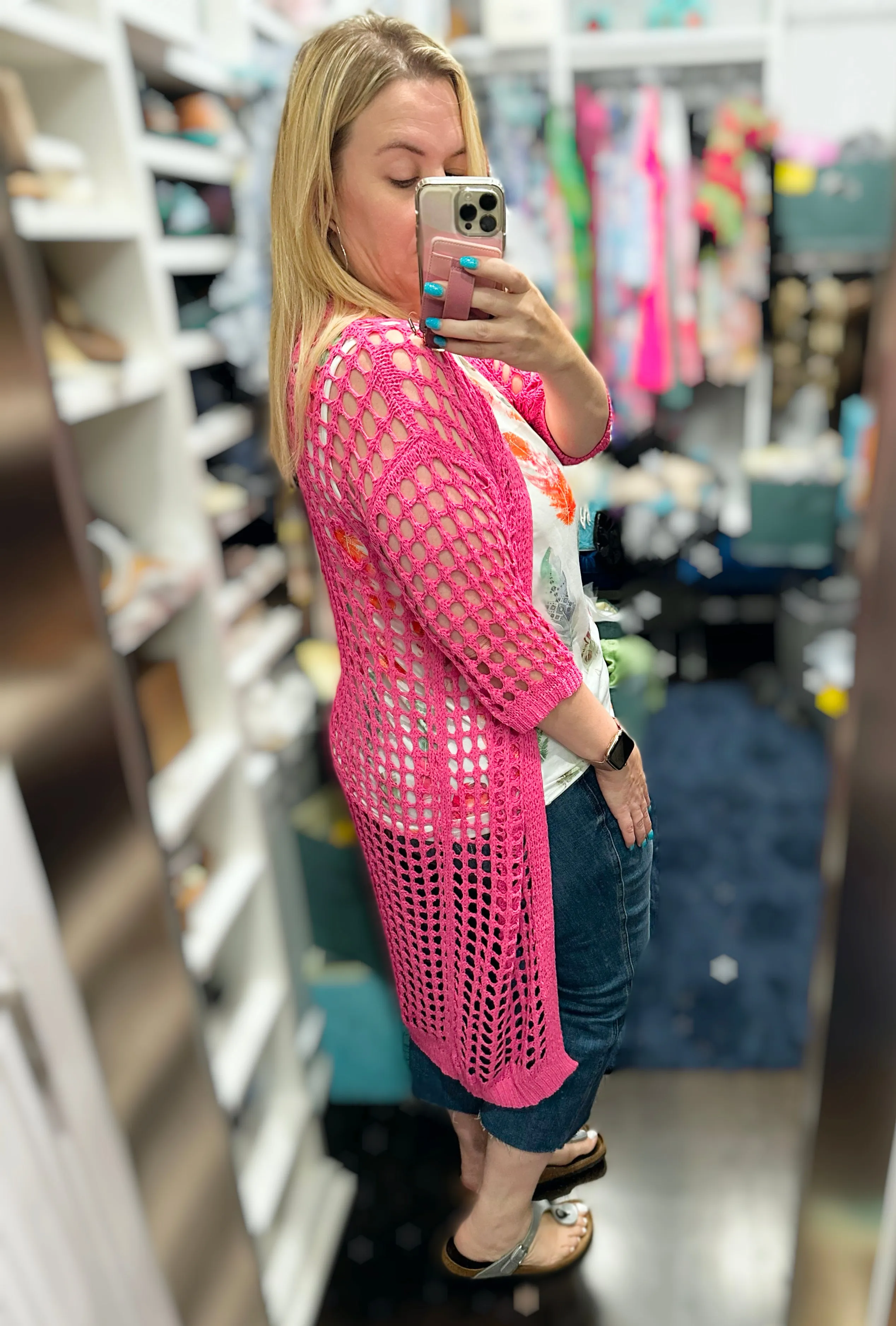 "It's All That" Loose Open Knit Long Cardigan - Blakeley