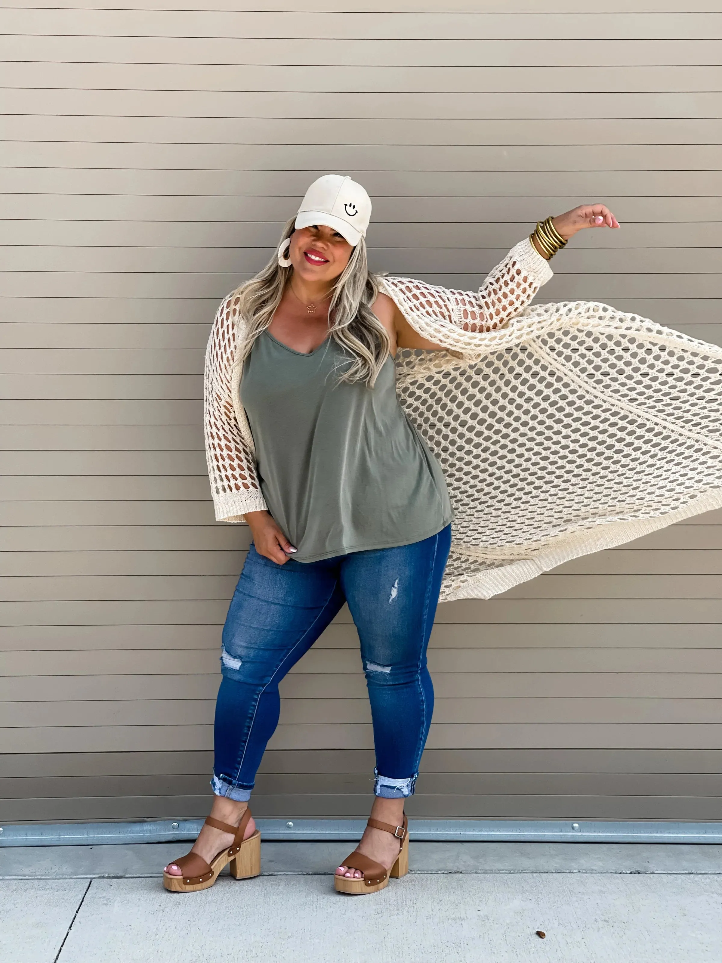 "It's All That" Loose Open Knit Long Cardigan - Blakeley
