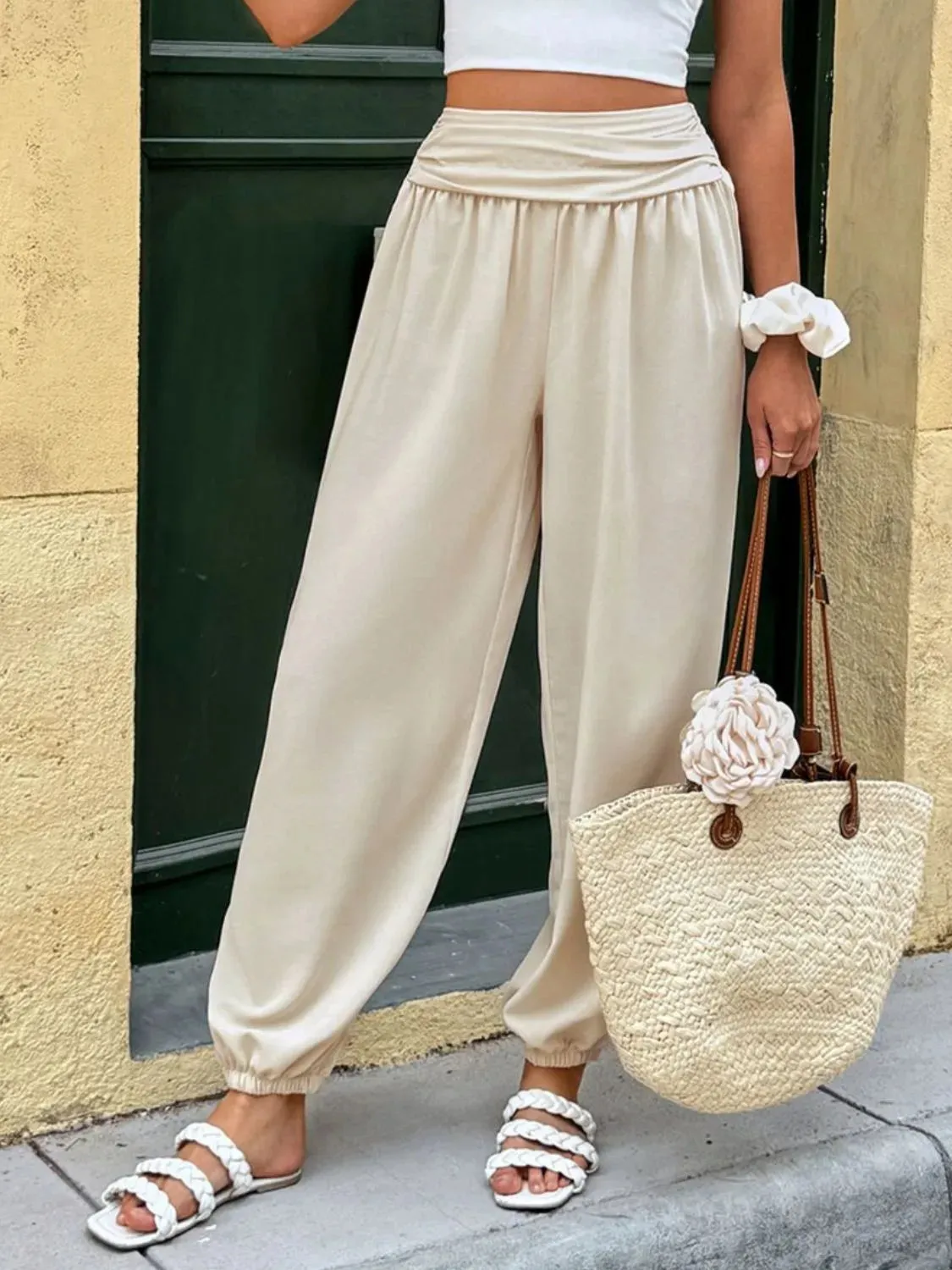 Ruched High Waist Joggers