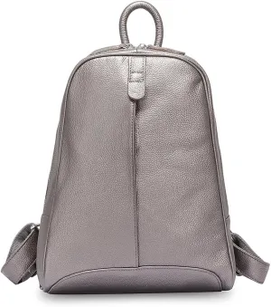 Simple Genuine Leather Backpack Women Laptop Casual Knapsack Ladies Travel Bag