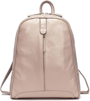 Simple Genuine Leather Backpack Women Laptop Casual Knapsack Ladies Travel Bag