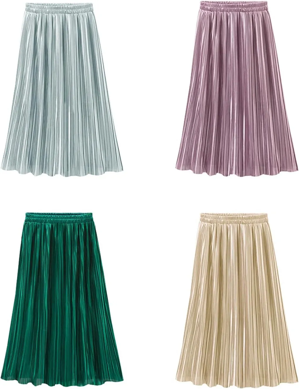 Simple Retro Women's High Waist Pleated A-Line Midi Skirt