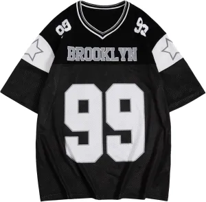 SOLY HUX Men's Short Sleeve Letter Graphic Tees Crew Neck Drop Shoulder Jersey Tee Shirt Streetwear