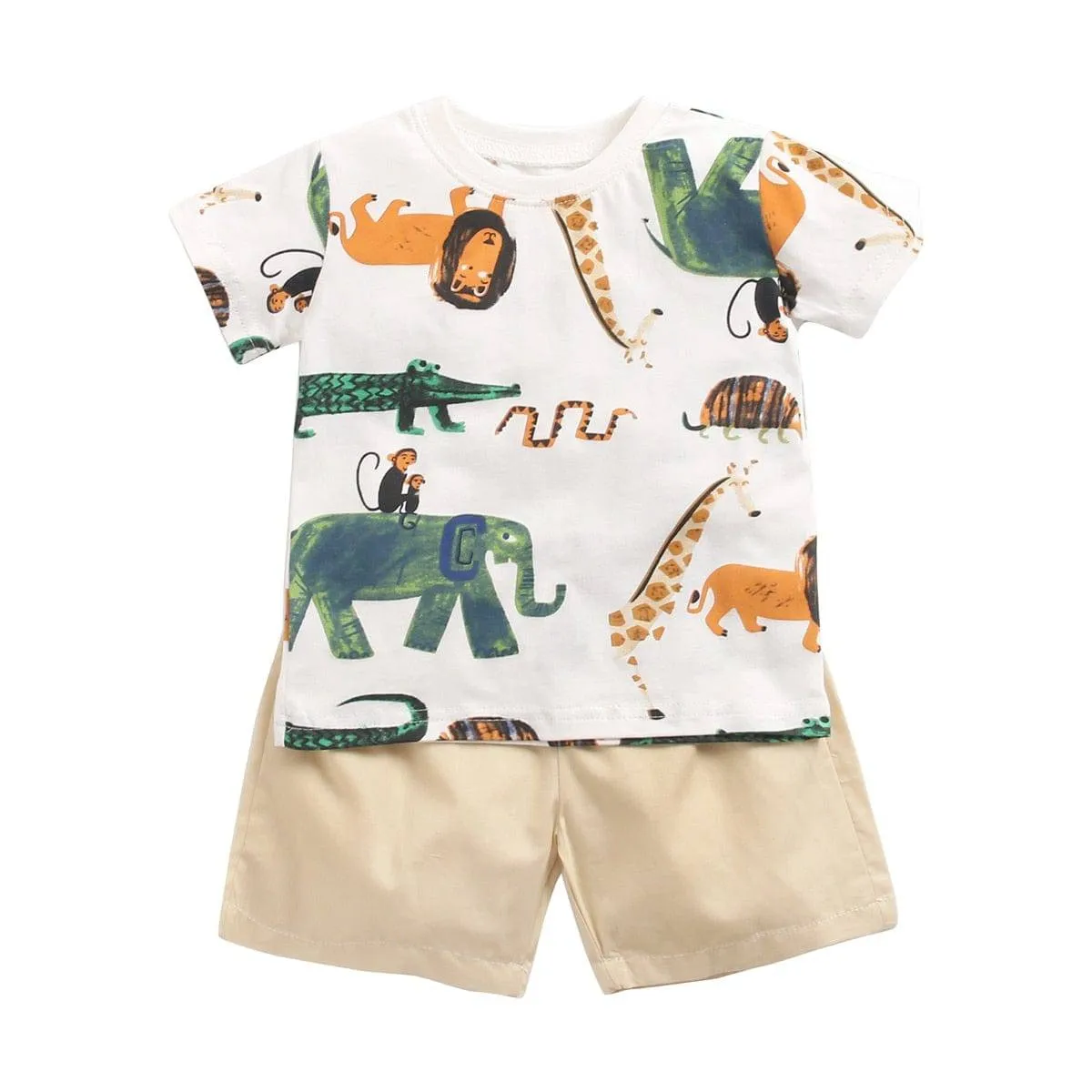 Summer Short Sleeve Cotton Baby Tops   Baby Shorts 2Pcs Casual