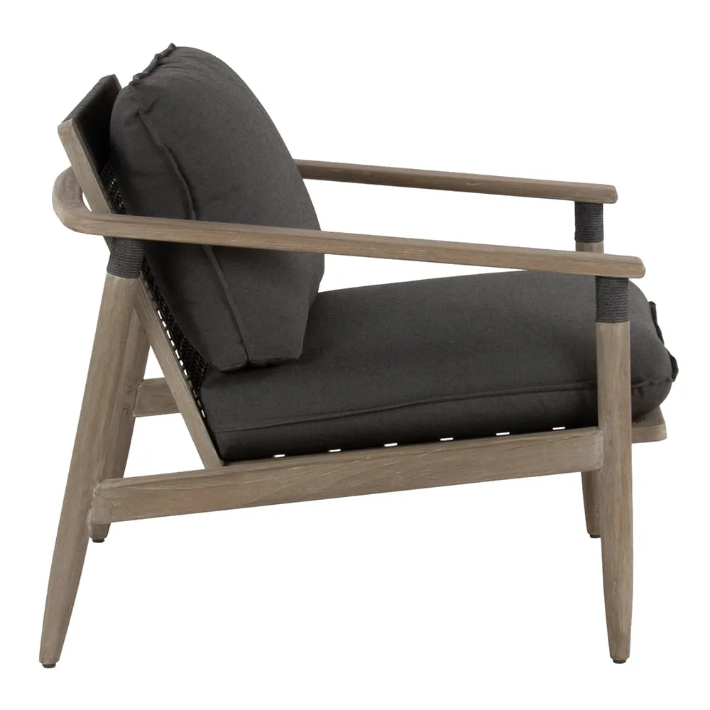Sutherland Outdoor Teak and Rope Lounge Chair