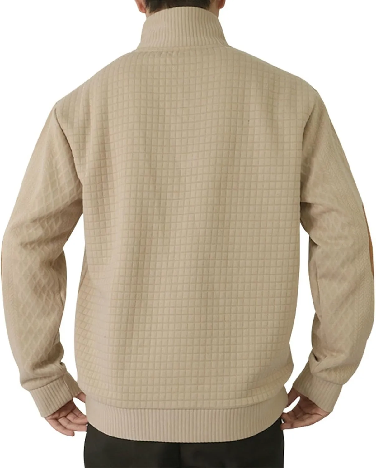 Sweatshirts For Men 1/4 Button Up Shirts Long Sleeve Pullovers Outdoor Casual Pullover Tops Elbow Fashion Patches