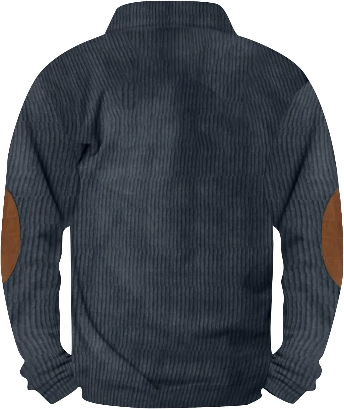 Sweatshirts For Men 1/4 Button Up Shirts Long Sleeve Pullovers Outdoor Casual Pullover Tops Elbow Fashion Patches