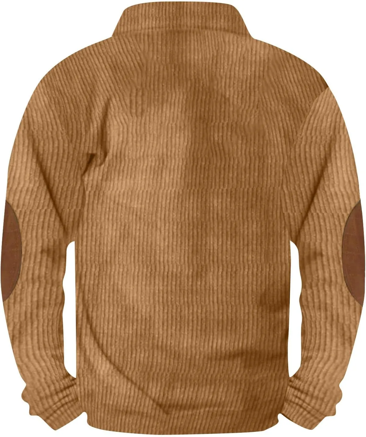 Sweatshirts For Men 1/4 Button Up Shirts Long Sleeve Pullovers Outdoor Casual Pullover Tops Elbow Fashion Patches