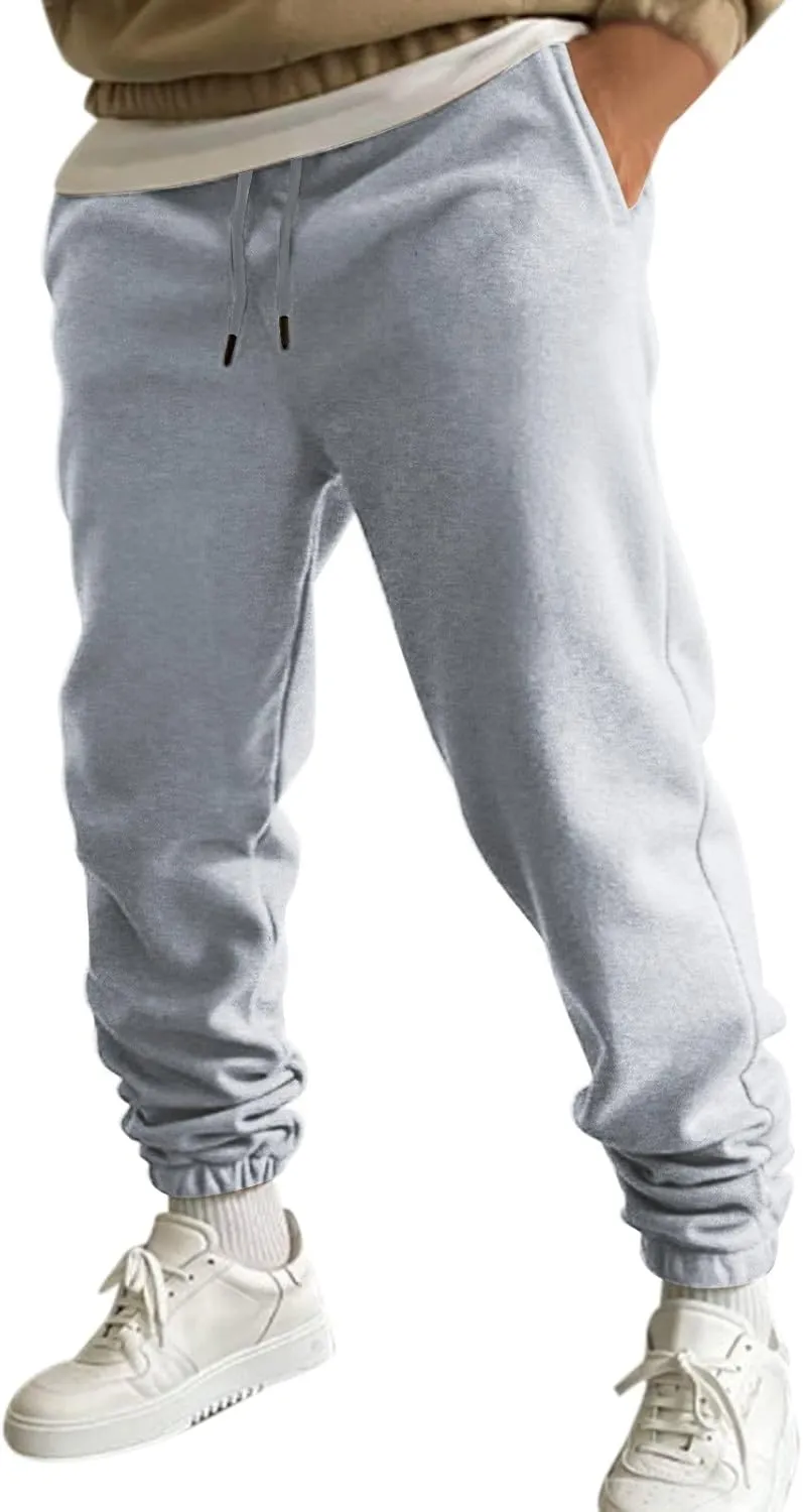Vickyleb Cargo Pants for Men Joggers,Men's Slim Fit Fleece Pants Winter Big and Tall Baggy Jogger Sweatpants
