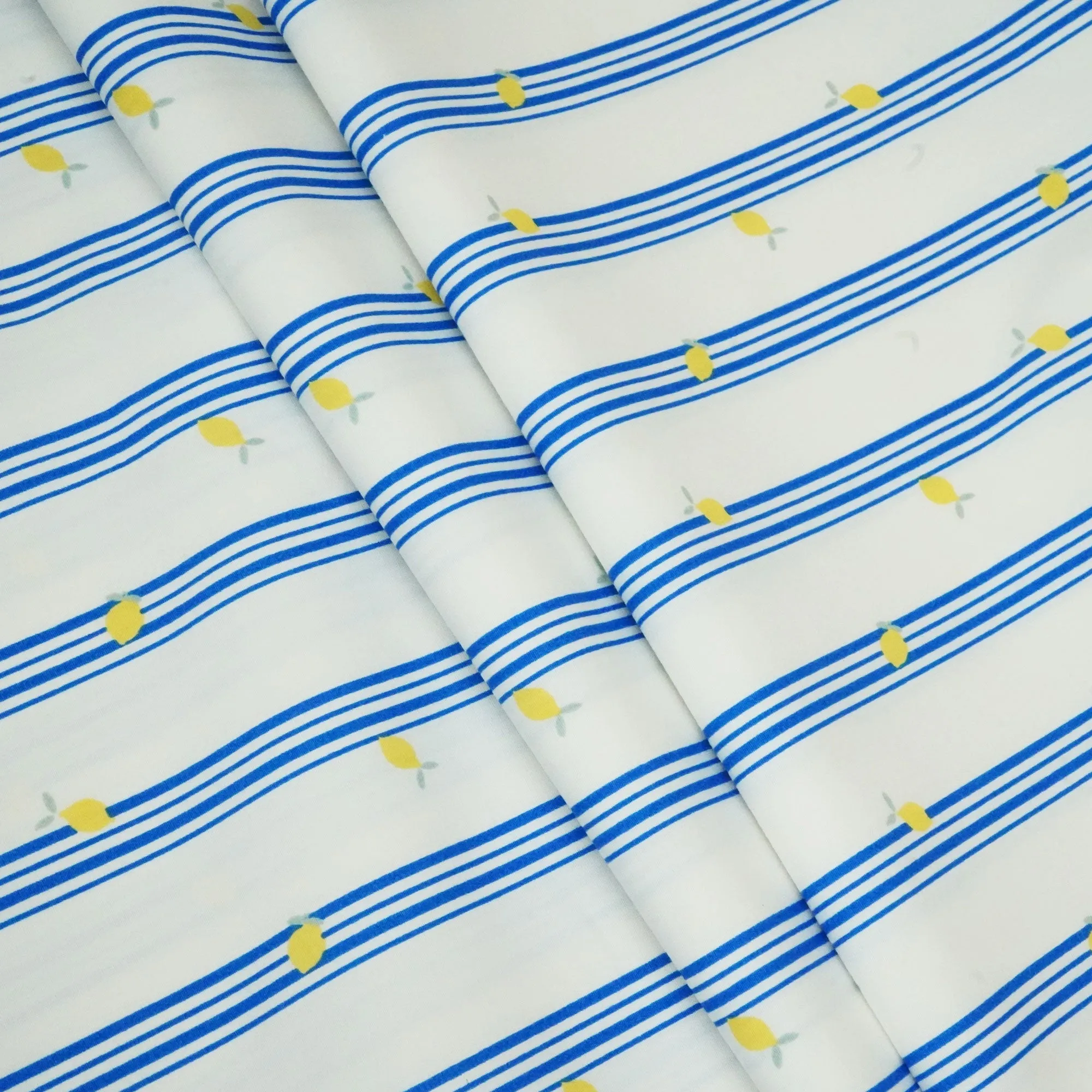 White Stripes Print Poplin Fabric LSF-24279