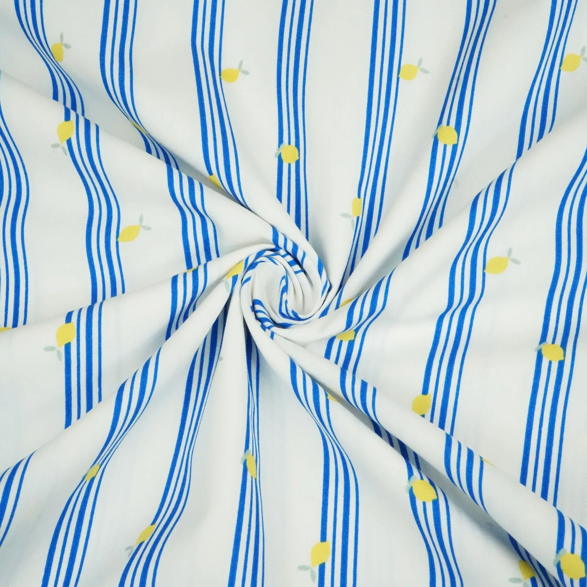 White Stripes Print Poplin Fabric LSF-24279