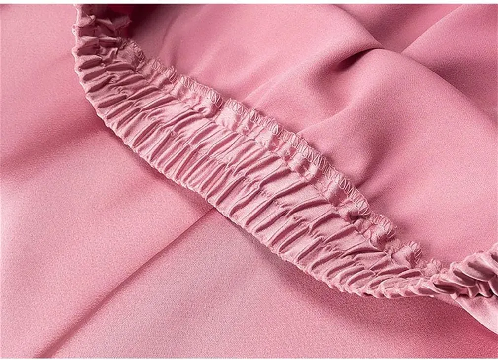 Women Casual Midi Skirt Solid Loose A-Line Fold Skirts