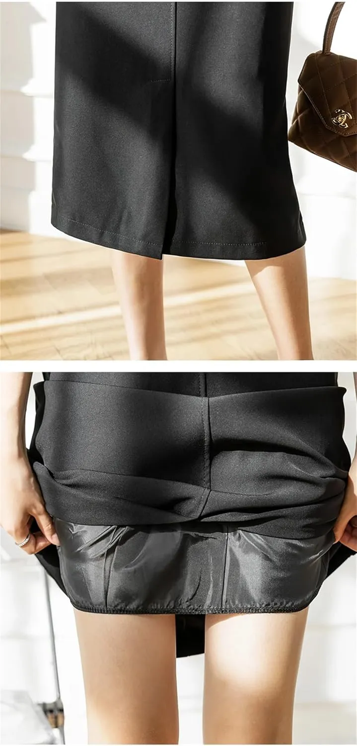 Women High Waist Midi Pencil Skirt Office Wear Wrap Skirts with Belt Solid Split Bodycon
