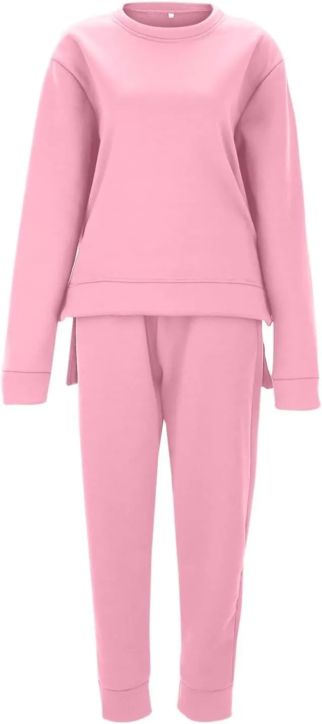 Women's 2 Piece Outfits Long Sleeve Crewneck Comfy Loungewear Jogger Sweatsuit Sets Sweatsuits