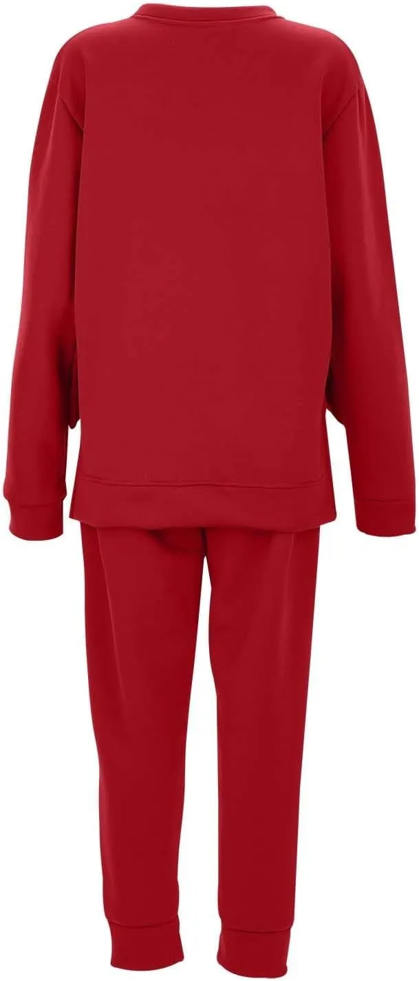 Women's 2 Piece Outfits Long Sleeve Crewneck Comfy Loungewear Jogger Sweatsuit Sets Sweatsuits