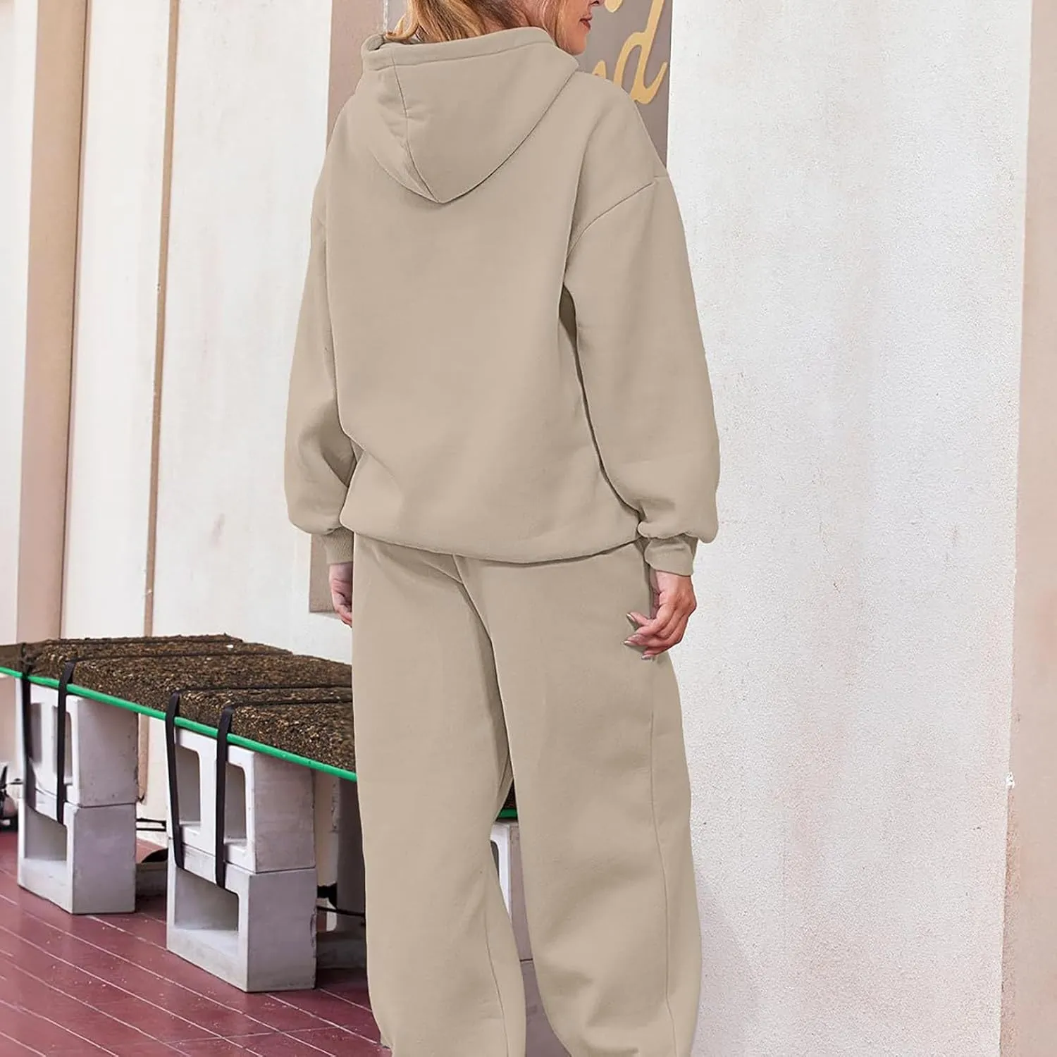 Womens 2 Piece Outfits Lounge Hoodie Sweatsuit Sets Oversized Sweatshirt Baggy Fall Fashion Sweatpants with Pockets