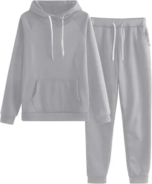 Women's 2 Piece Outfits Lounge Set Long Sleeve V Neck Comfy Clothes Sweatshirt with Jogger Pants 2