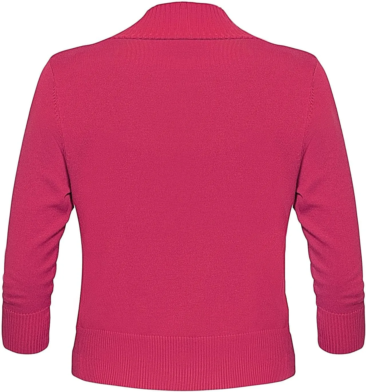 Women's 3/4 Sleeve Cropped Cardigan Sweaters Open Front Bolero Short Shrugs S-XL