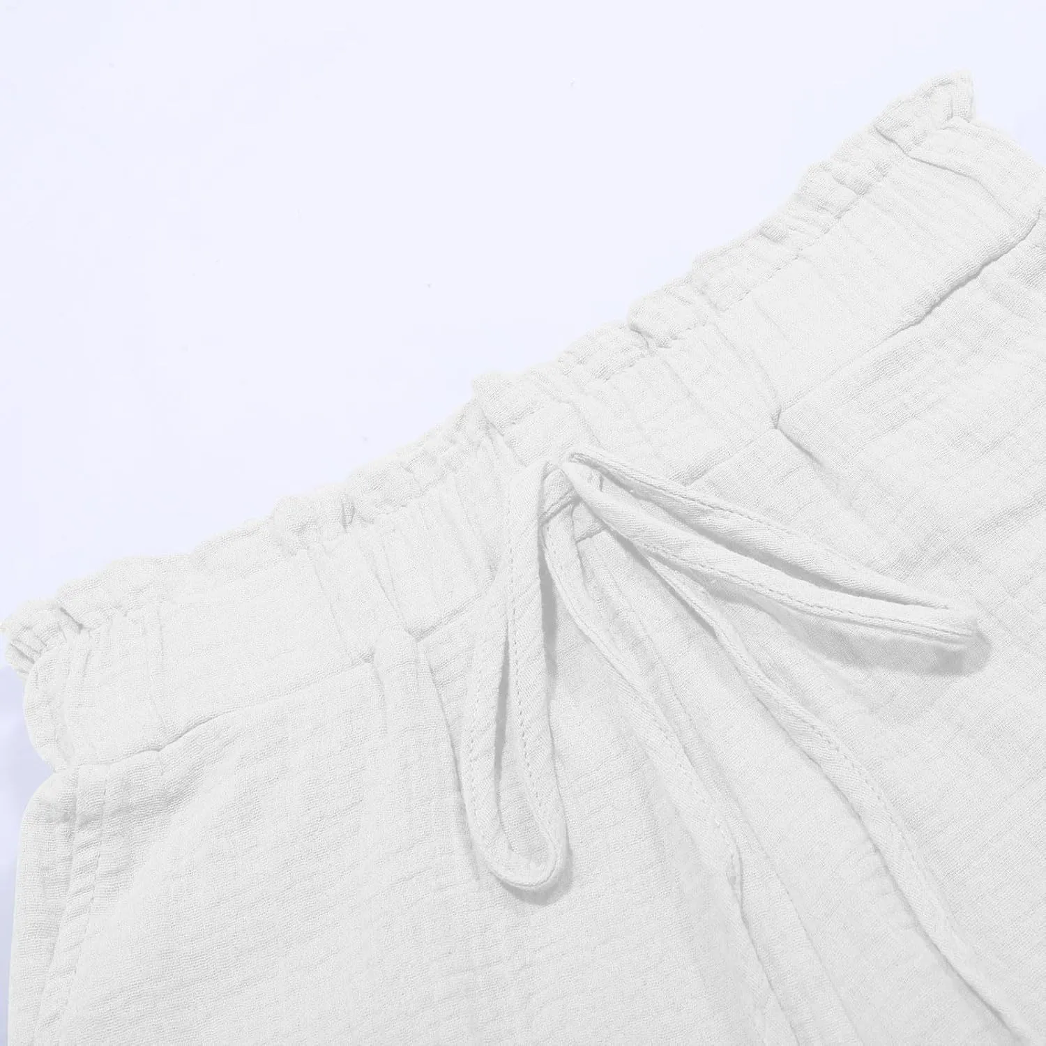 Womens Casual Shorts Cotton High Waist 2024 Solid Color Beach Cruise Shorts Comfy Loose Fit Summer Lounge Pants with Pockets