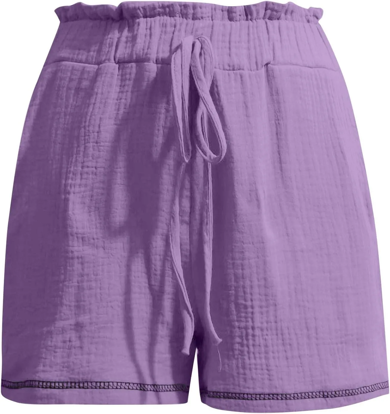 Womens Casual Shorts Cotton High Waist 2024 Solid Color Beach Cruise Shorts Comfy Loose Fit Summer Lounge Pants with Pockets