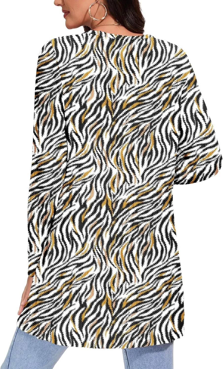 Women's Fall Casual Open Front Long Cardigan Loose Lightweight Cardigans with Pockets