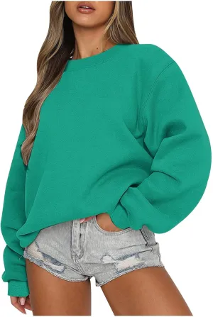 Womens Fashion 2024 Fall Outfits Oversized Cute Sweatshirts CrewNeck Pullover y2k Hoodies Teen Girls Clothes secret deals for prime members clean girl aesthetic clothes over sized sweatshirt for women