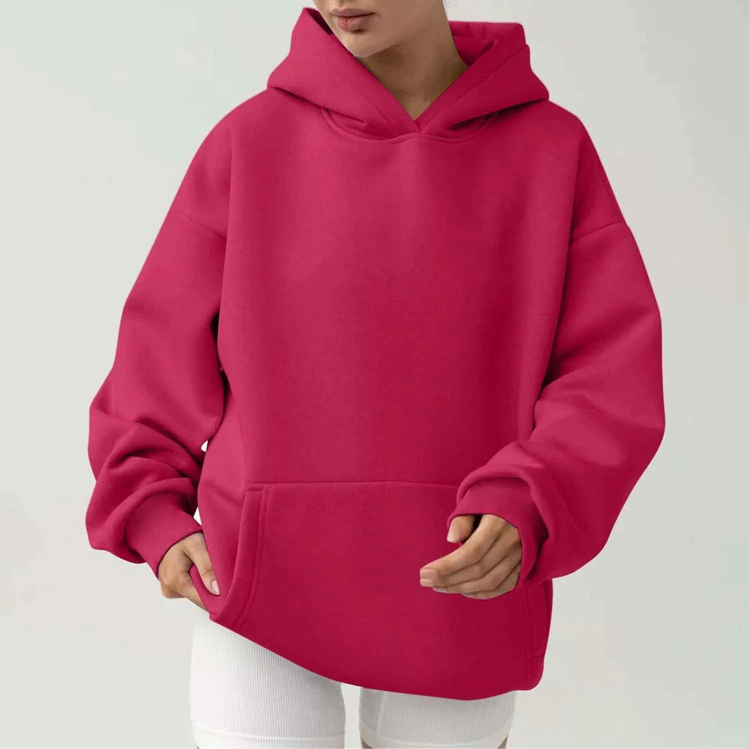Womens Oversized Hoodies Casual Long Sleeve Fleece Sweatshirts Fall Pullover Sweaters Teen Girls Preppy Tops Clothes