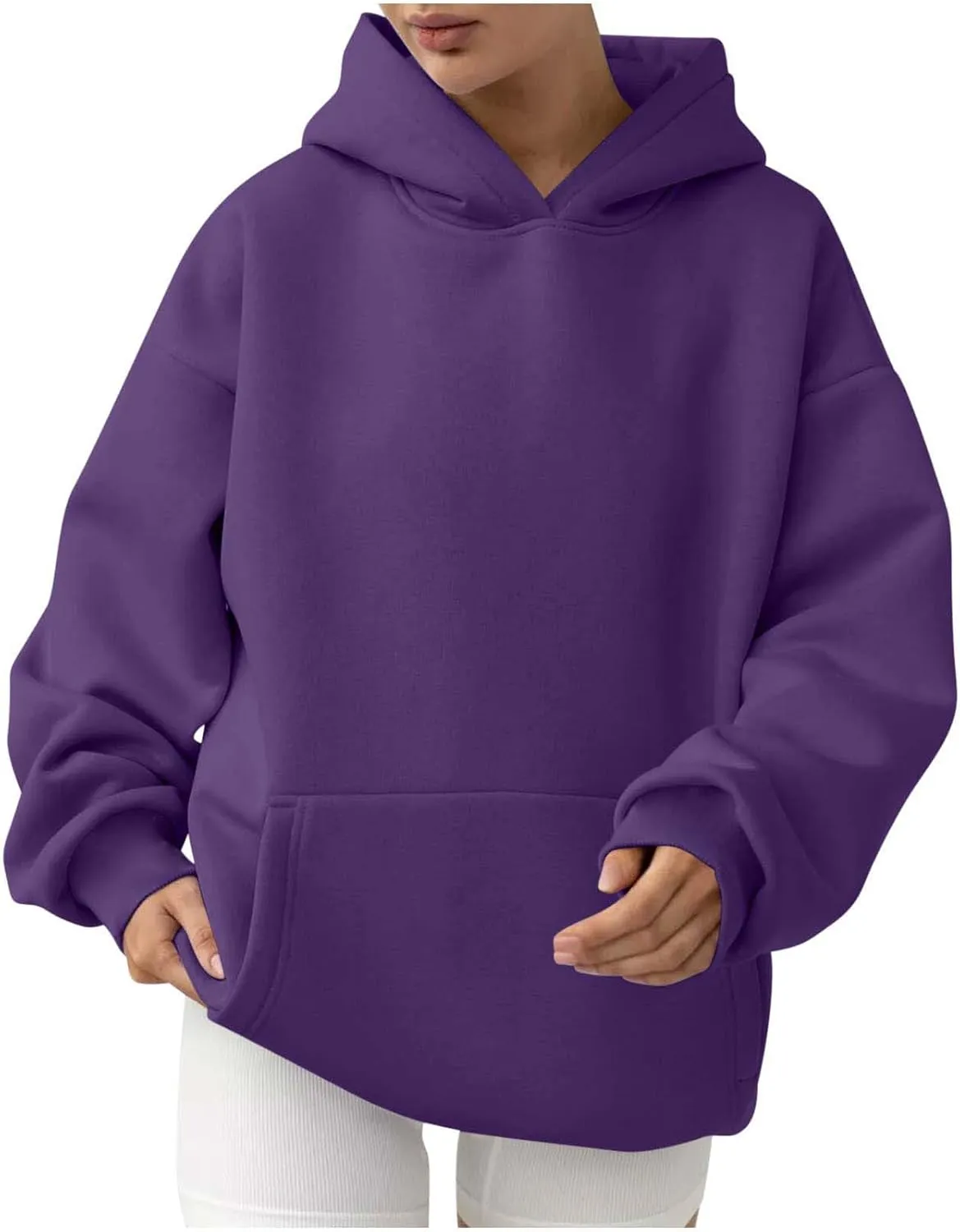 Womens Oversized Hoodies Casual Long Sleeve Fleece Sweatshirts Fall Pullover Sweaters Teen Girls Preppy Tops Clothes