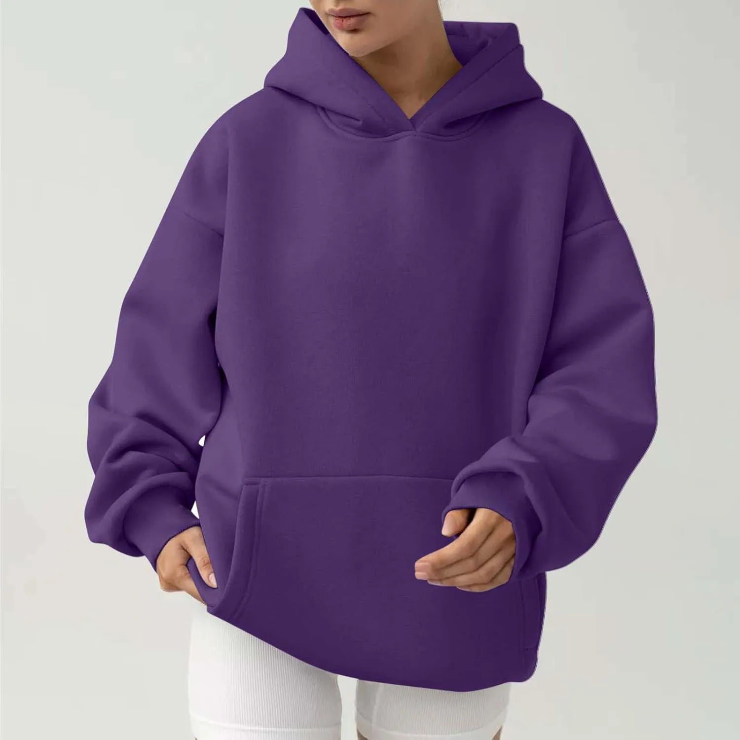 Womens Oversized Hoodies Casual Long Sleeve Fleece Sweatshirts Fall Pullover Sweaters Teen Girls Preppy Tops Clothes