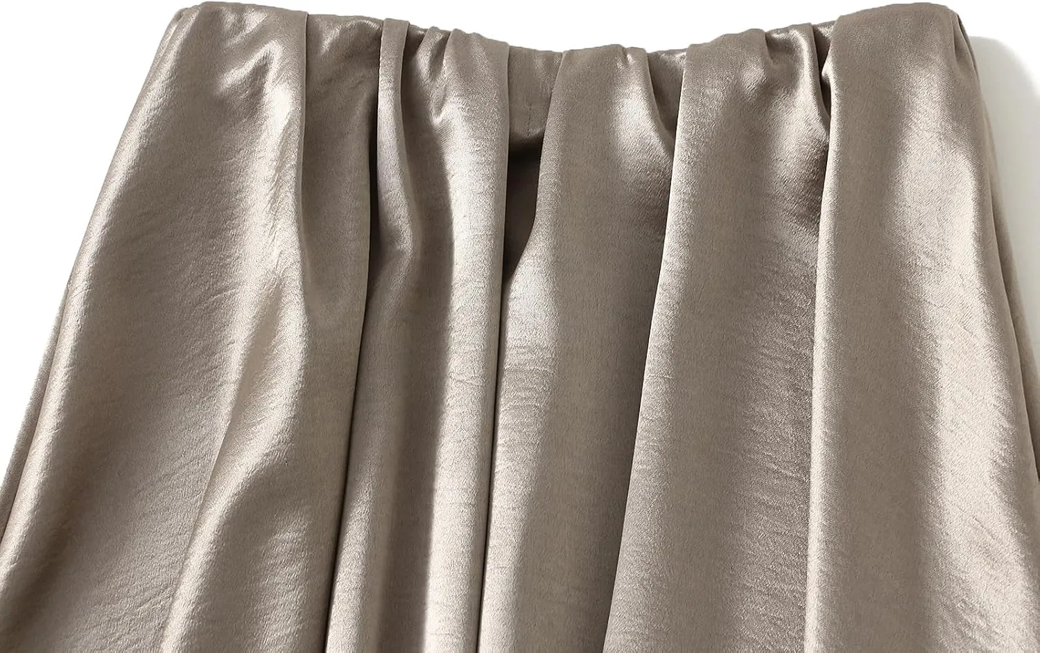 Women's Satin Flare Maxi Skirt Elastic High Waist Silk Long Skirts Luxury A-Line Flowy Midi Skirts