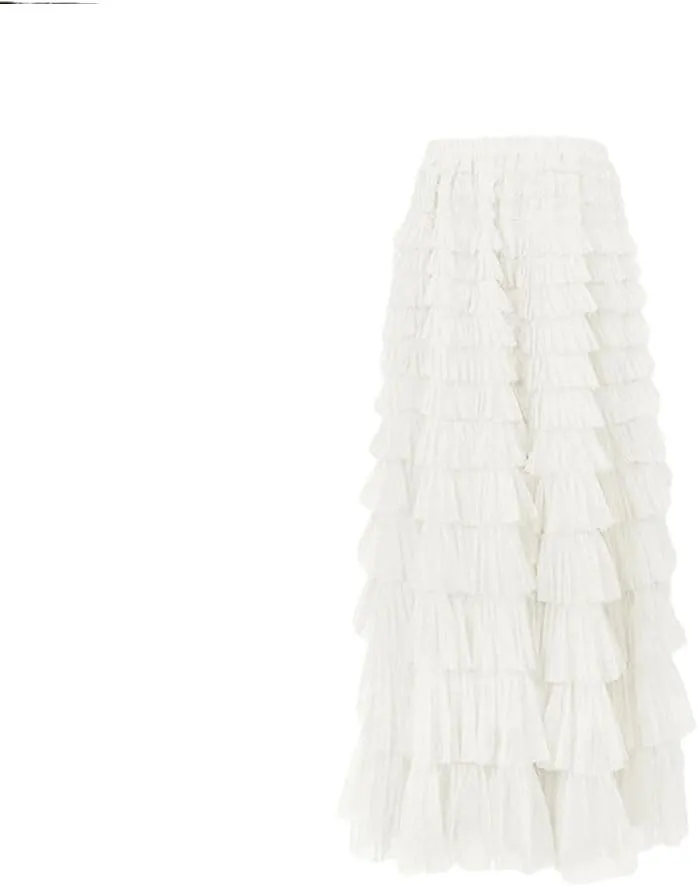 Women's Skirts A-Line Elastic Waist Multilayer Ruffles Casual Party Pleated Tulle Skirt