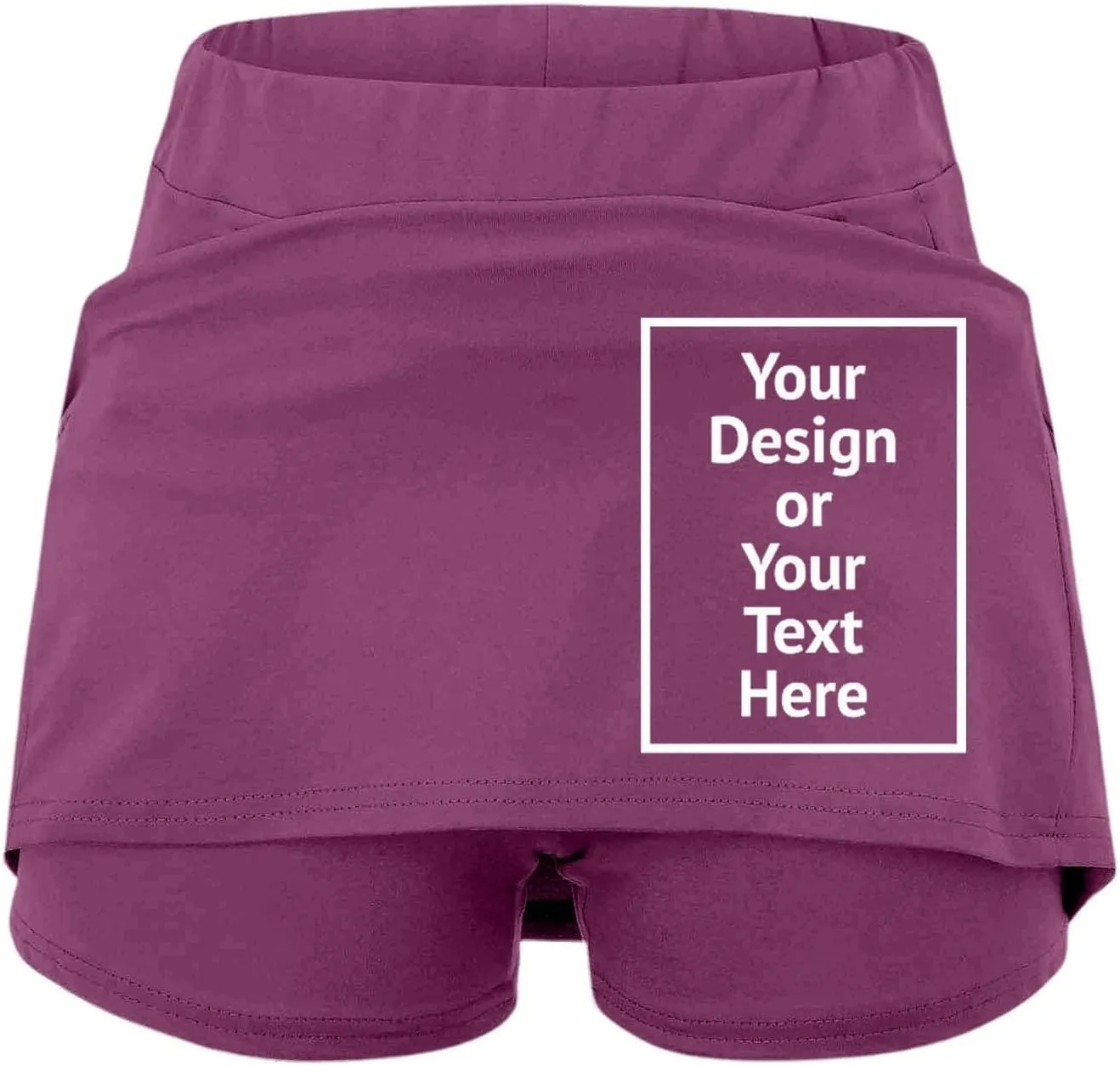 Women's Trendy 2 in 1 Skorts Tummy Control Active Elastic Waist Gym Skirt Shorts Soft Comfy Workout Athletic Shorts