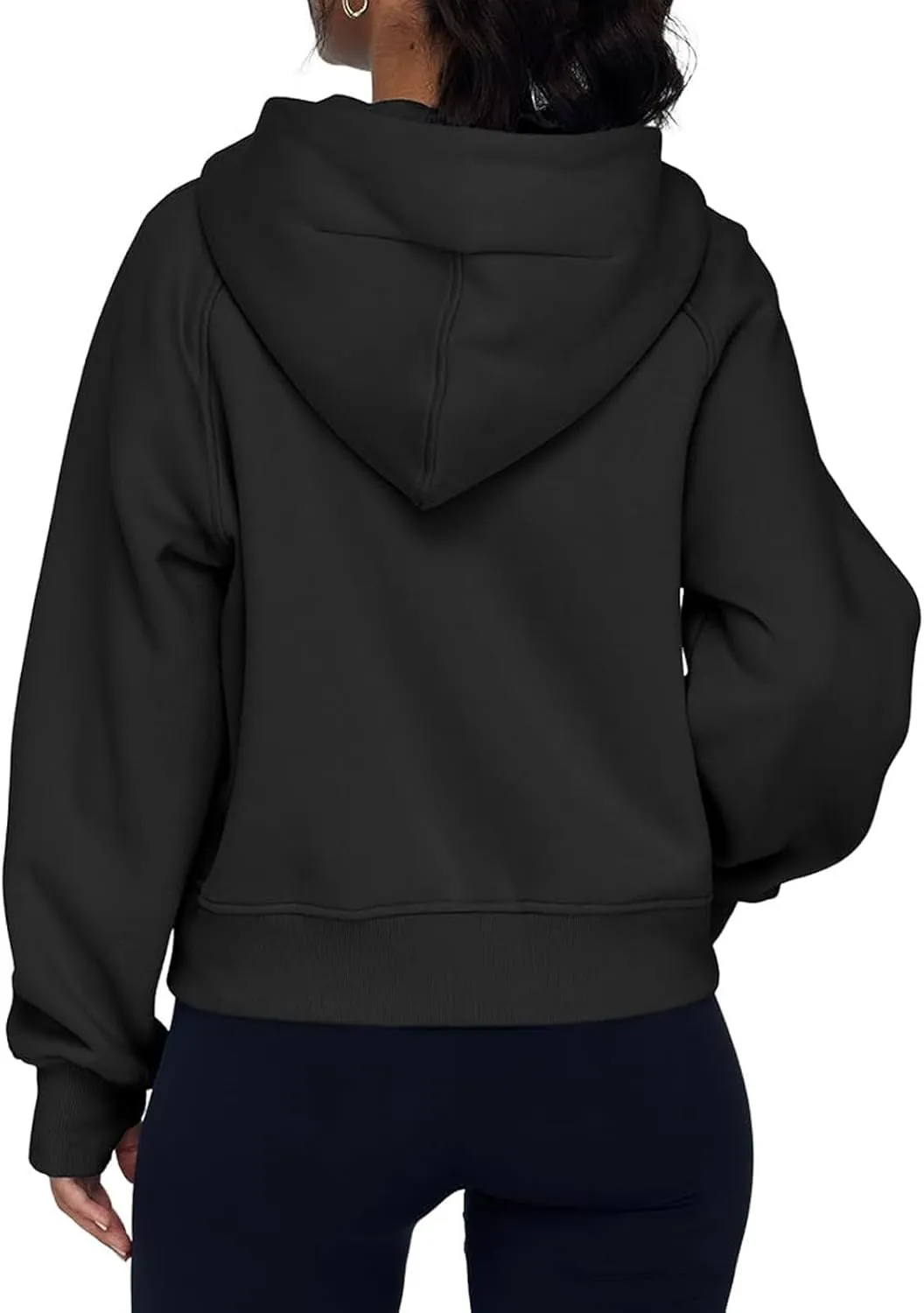 Womens Zip Up Cropped Hoodies Fleece Oversized Sweatshirts Full Zip Jackets Y2k Fall Clothes 2024 Trendy