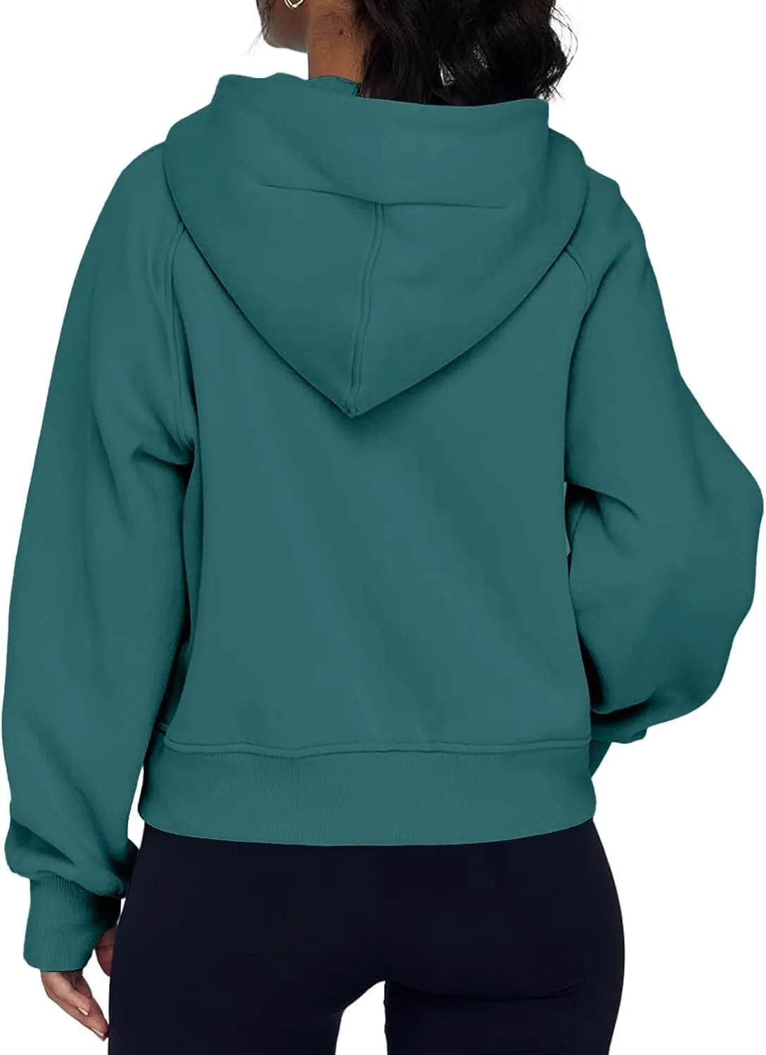 Womens Zip Up Cropped Hoodies Fleece Oversized Sweatshirts Full Zip Jackets Y2k Fall Clothes 2024 Trendy