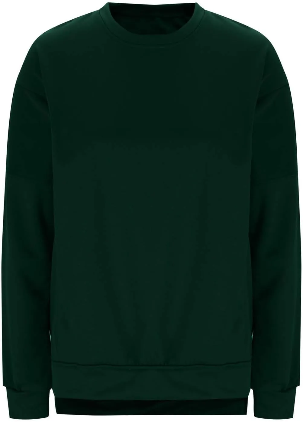 ZDRZK Crewneck Sweatshirts Women Casual Loose Lightweight Thin Fall Outfits Tops Split High Low Hem Long Sleeve Clothes