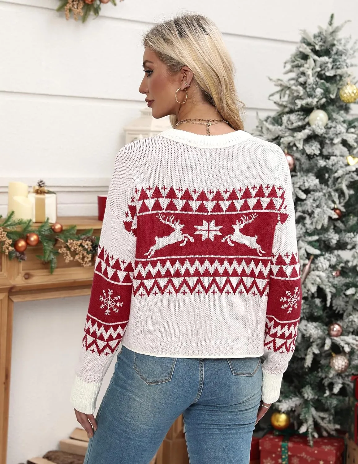 Zeagoo Women's Crew Neck Cropped Sweater 2024 Fall Long Sleeve Chunky Knit Pullover Sweater Tops
