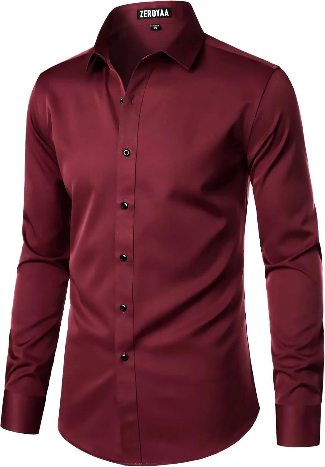 ZEROYAA Men's Long Sleeve Dress Shirt Modern Slim Fit Wrinkle-Free Casual Business Button Up Shirts