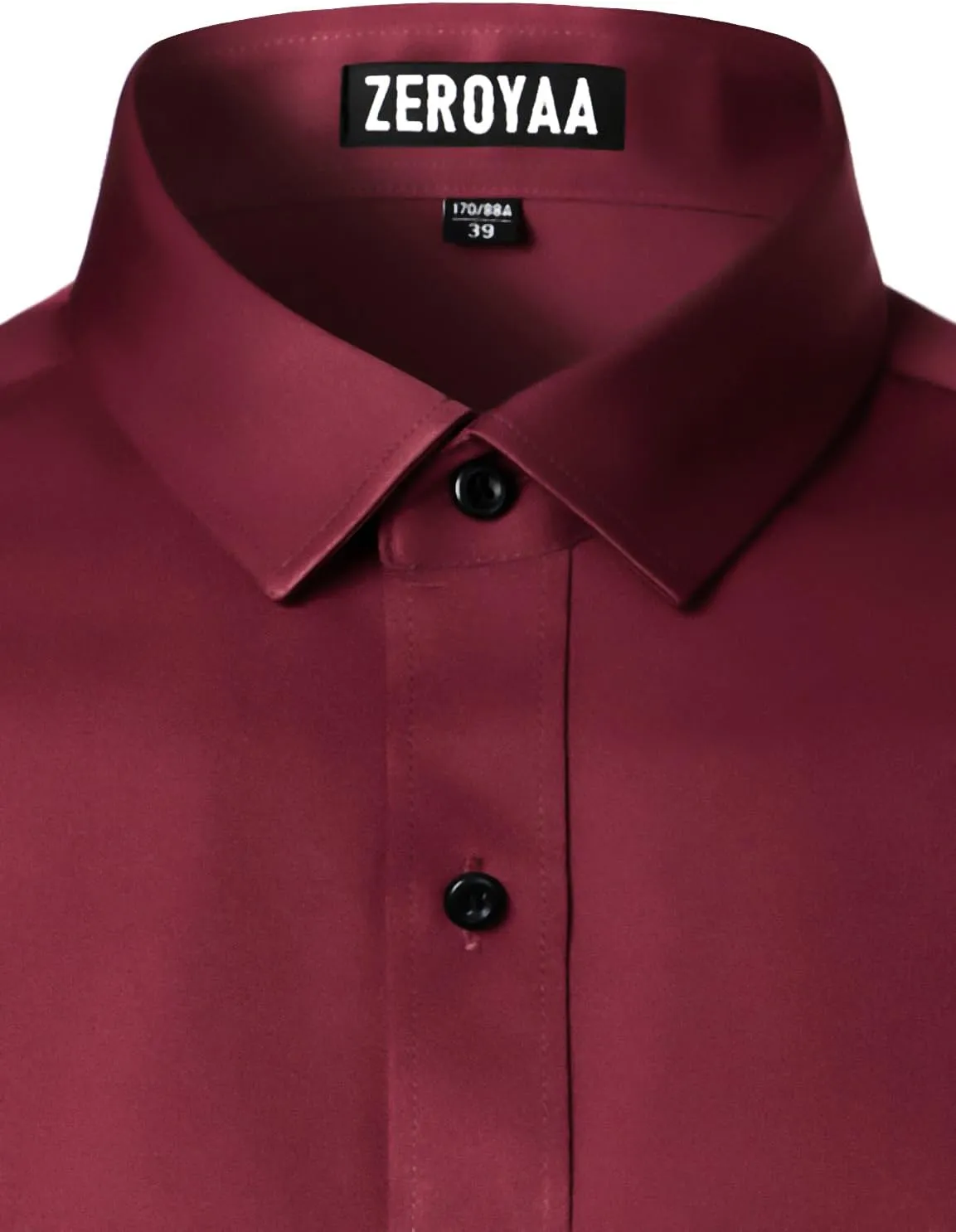 ZEROYAA Men's Long Sleeve Dress Shirt Modern Slim Fit Wrinkle-Free Casual Business Button Up Shirts