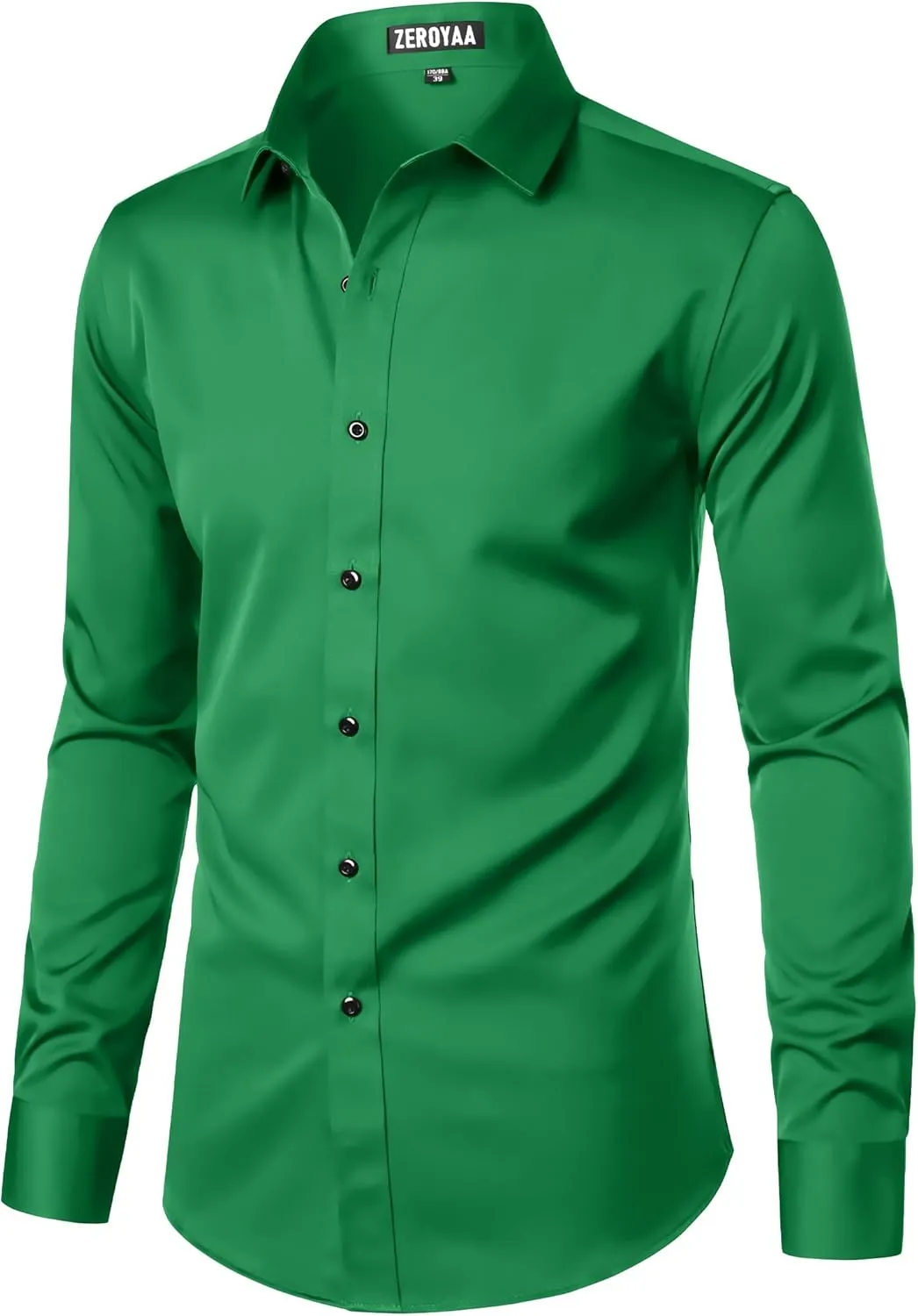ZEROYAA Men's Long Sleeve Dress Shirt Modern Slim Fit Wrinkle-Free Casual Business Button Up Shirts