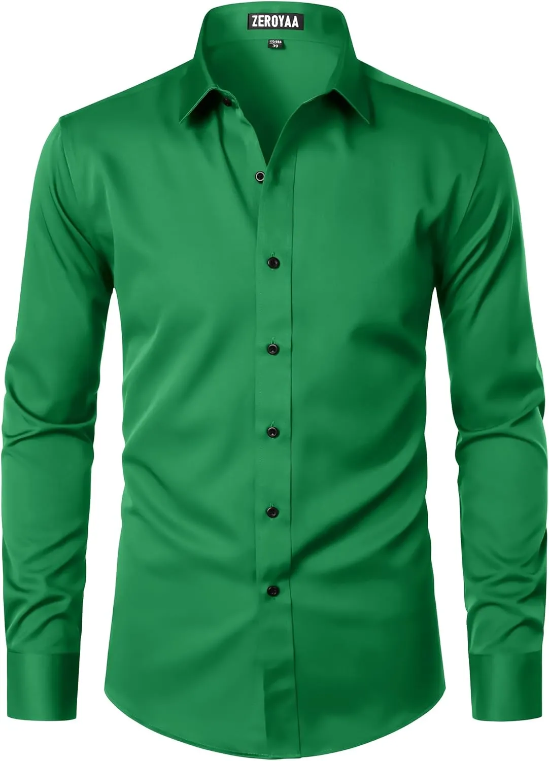 ZEROYAA Men's Long Sleeve Dress Shirt Modern Slim Fit Wrinkle-Free Casual Business Button Up Shirts