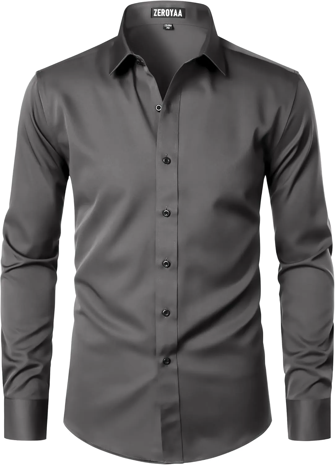ZEROYAA Men's Long Sleeve Dress Shirt Modern Slim Fit Wrinkle-Free Casual Business Button Up Shirts