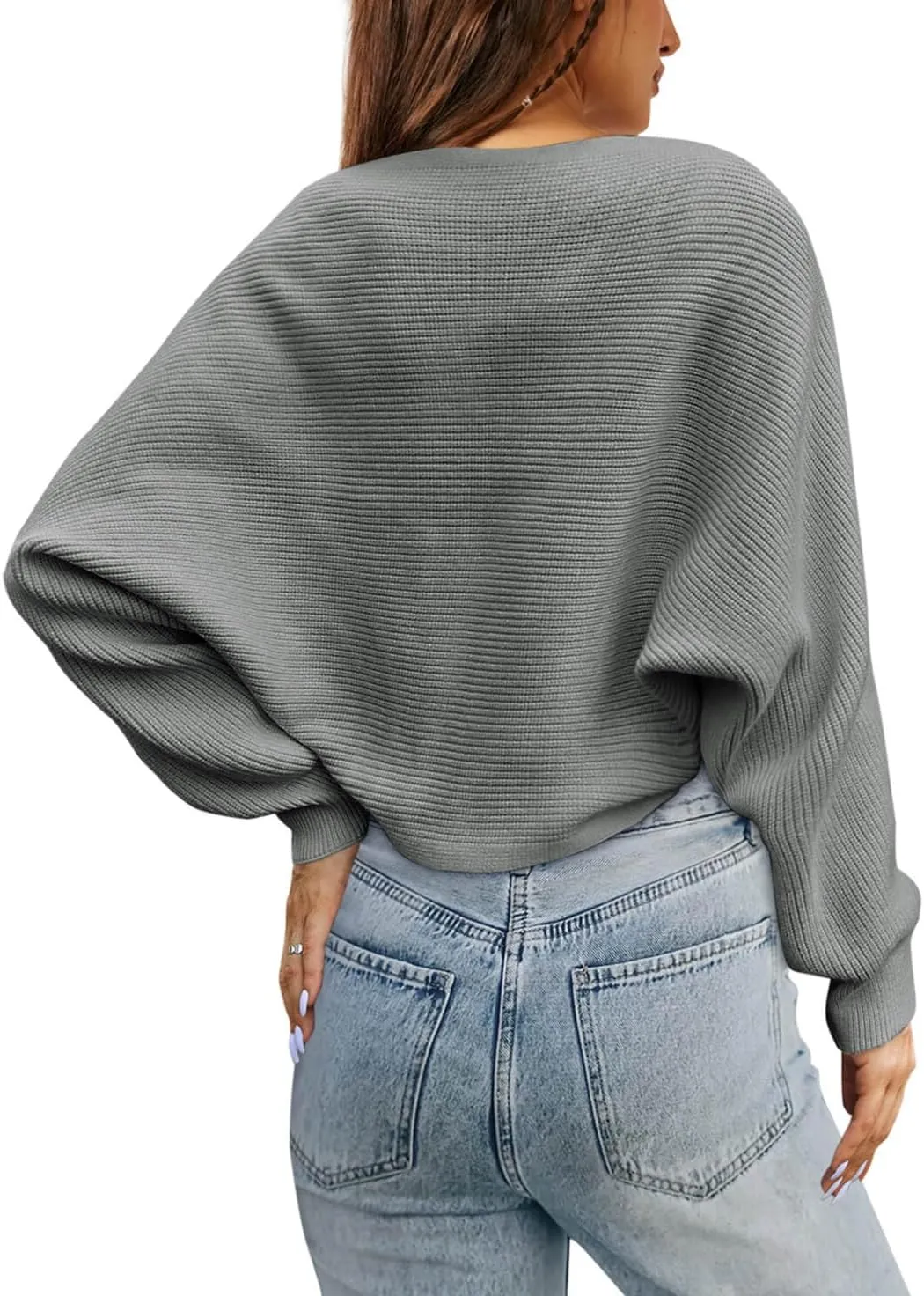 Zwurew Women's Bolero Shrug Sweater 2024 Knitted Long Sleeve Open Front Cropped Cardigan Shrugs Sweaters Y2K Tops